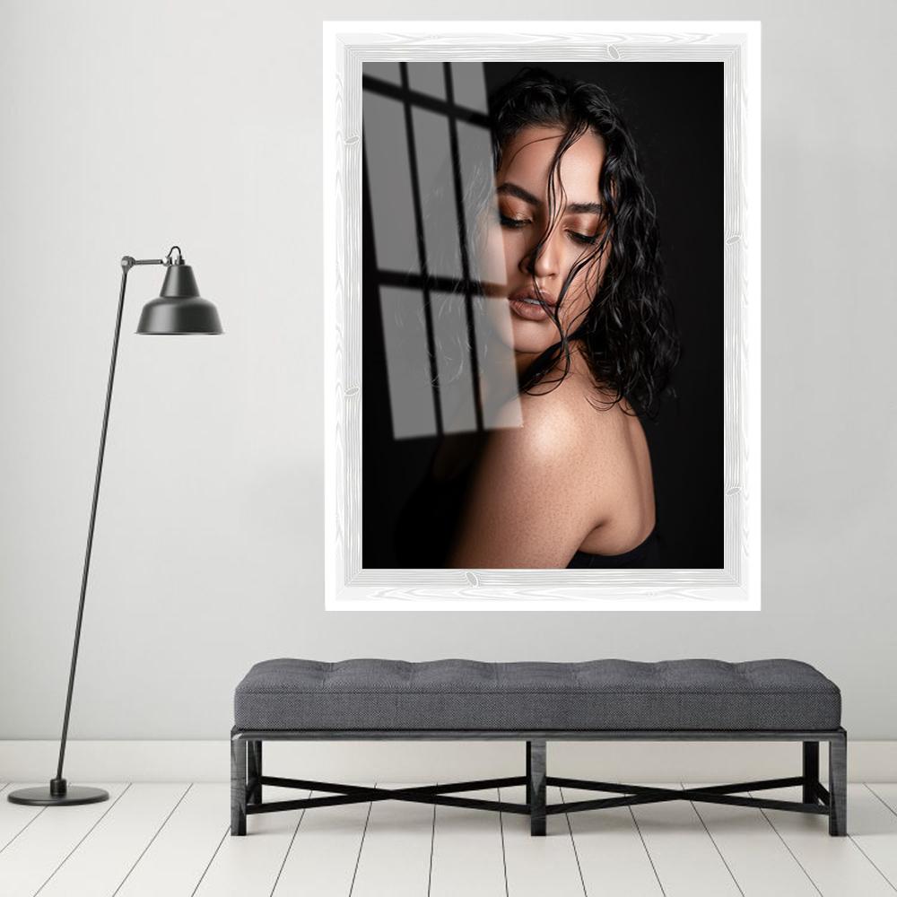 Modern Fashion Girl Graffiti Wall Art Poster Black White Watercolor Canvas Painting Nordic Wall Pictures Living Room Home Decor No Frame