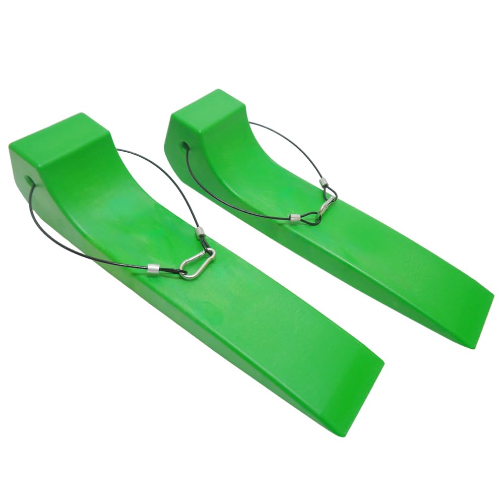 

Set of 2 Lime Green Tire Skaters with Carabiner and Wire Rope for Loading Vehicles, Self-Loaders, Towing Equipment, and Road Service