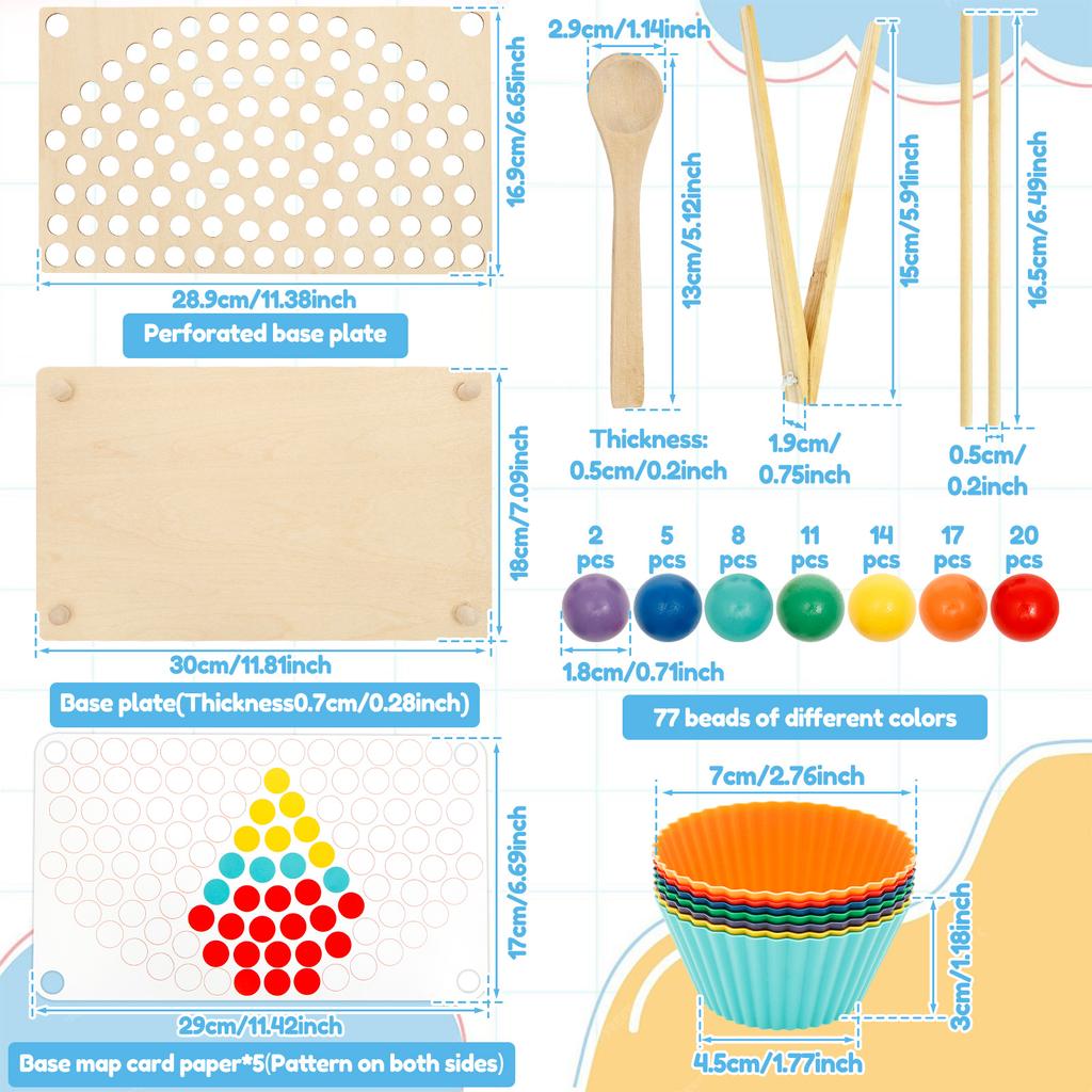 Wooden Peg Board Bead Game Toy Toddler Montessori Toys Baby Stacking Matching Counting Color Sorting Game Early Education Toys