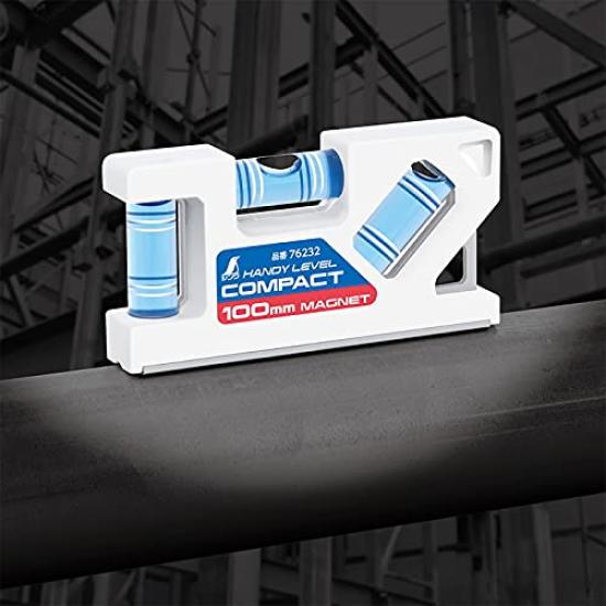 Shinwa Sokutei Handy Level Compact 100mm with Magnet 76232 White