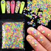 Matte DIY Nail Art with Fluorescent Glitter Gold Flakes and Mickey Sequins - Mixed Luminous Colors
