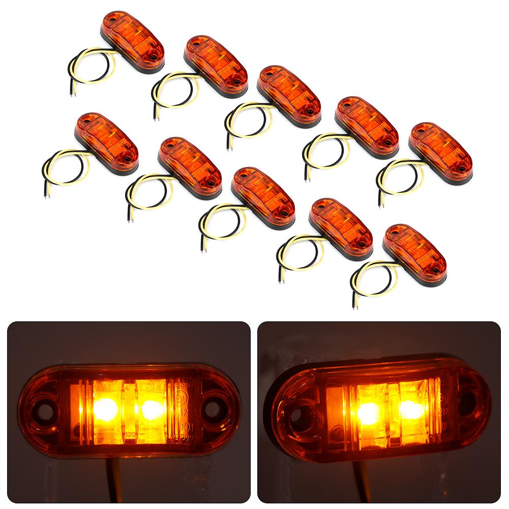 10Pcs 2LED Side Marker Light Signal Lamp for Car Truck Trailer 10-30V