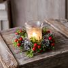 Christmas Decorations Candle Holders Scented Candle Holders Decorative Pinecones Red Berry Wreaths Table Centerpieces