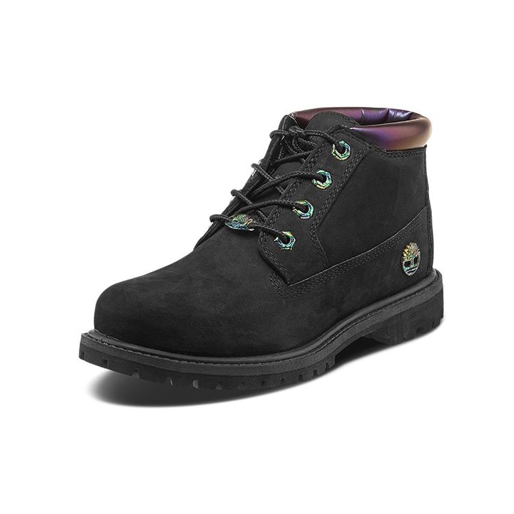 Timberland Women's Nellie 6-Inch Iridescent Waterproof Chukka Boots Black Nubuck A24KH