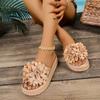 Women Slippers Summer 2025 Summer Wedge Sandals Trend Anti-slip Comfortable Slippers Slides Women Flowers Designer Shoes
