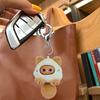 Porte-clés Pendentif Chat en Peluche Squeaker Intégré Mignon Corps Gros Chaton Animé Peluches Décoratif Doux Animal en Peluche Poupée Jouet Charmes Sac à Dos