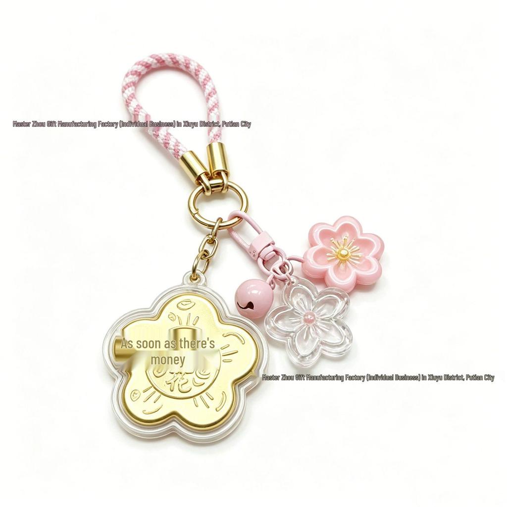 24K Gold Keyring Pendant for Mobile Phone or Bag with Gift Box Packaging