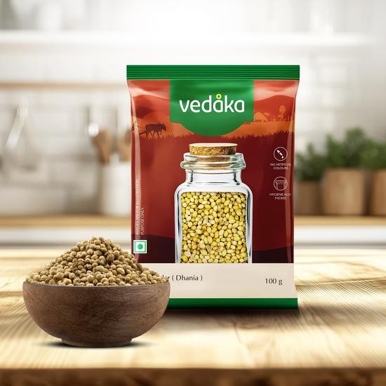 Vedaka Whole Coriander Seeds Sabut Dhania Seeds 100g