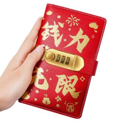 With Password Lock 100 Envelopes Money Saving Challenge Get Rich PU Money Collection Book Reusable Portable