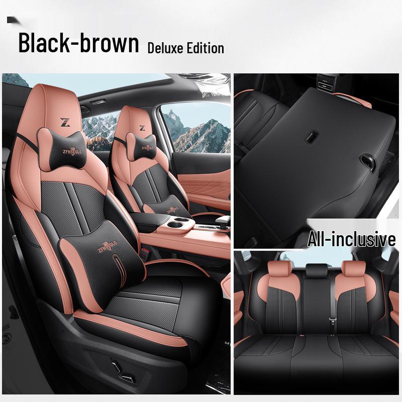 UNI-Z Car Seat Cushion Set: New Model, Premium Leather, Universal Fit for All Seasons