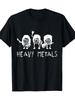 Unisex T-shirt Men's Heavy Metal Pattern T-Shirt- Rock T-Shirt with Dancing Skull, Heavy Metal Theme- Printed- Regu