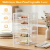 Clear Plastic Bread Storage Container with Magnetic Door Counter Display 16.93 X 10.63 X 9.45Inch for Bakery Cookies Donuts