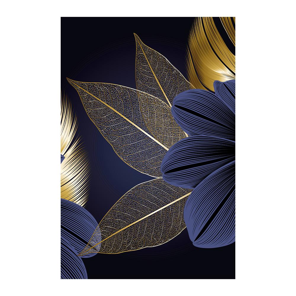 Black Golden Plant Leaf Canvas Poster Print Modern Home Decor Abstract Wall Art Painting Nordic Living Room Decoration Picture