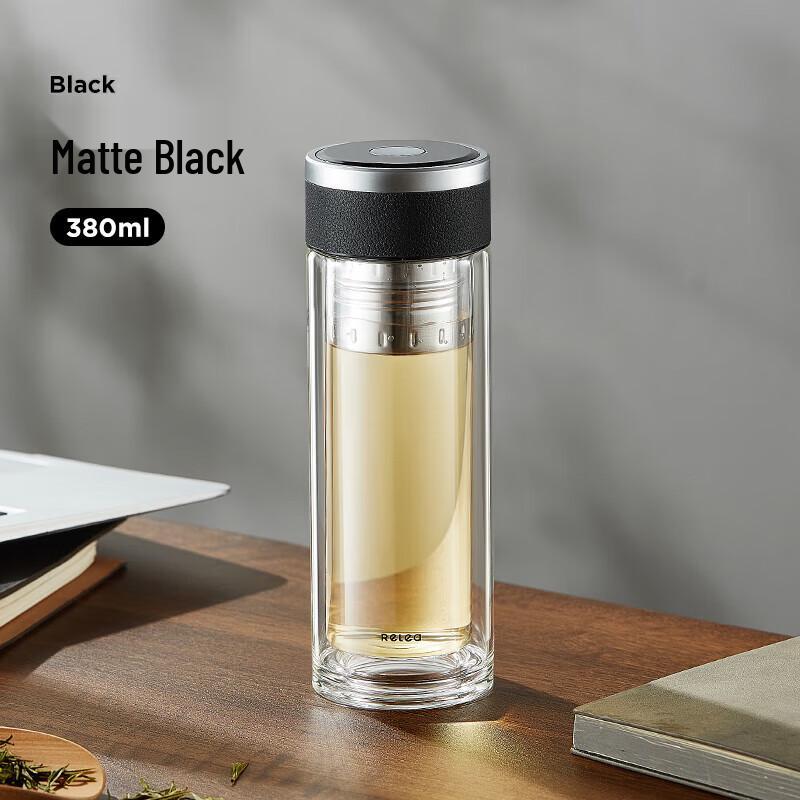 RELEA Double-Layer Portable Tea Infuser Glass Bottle