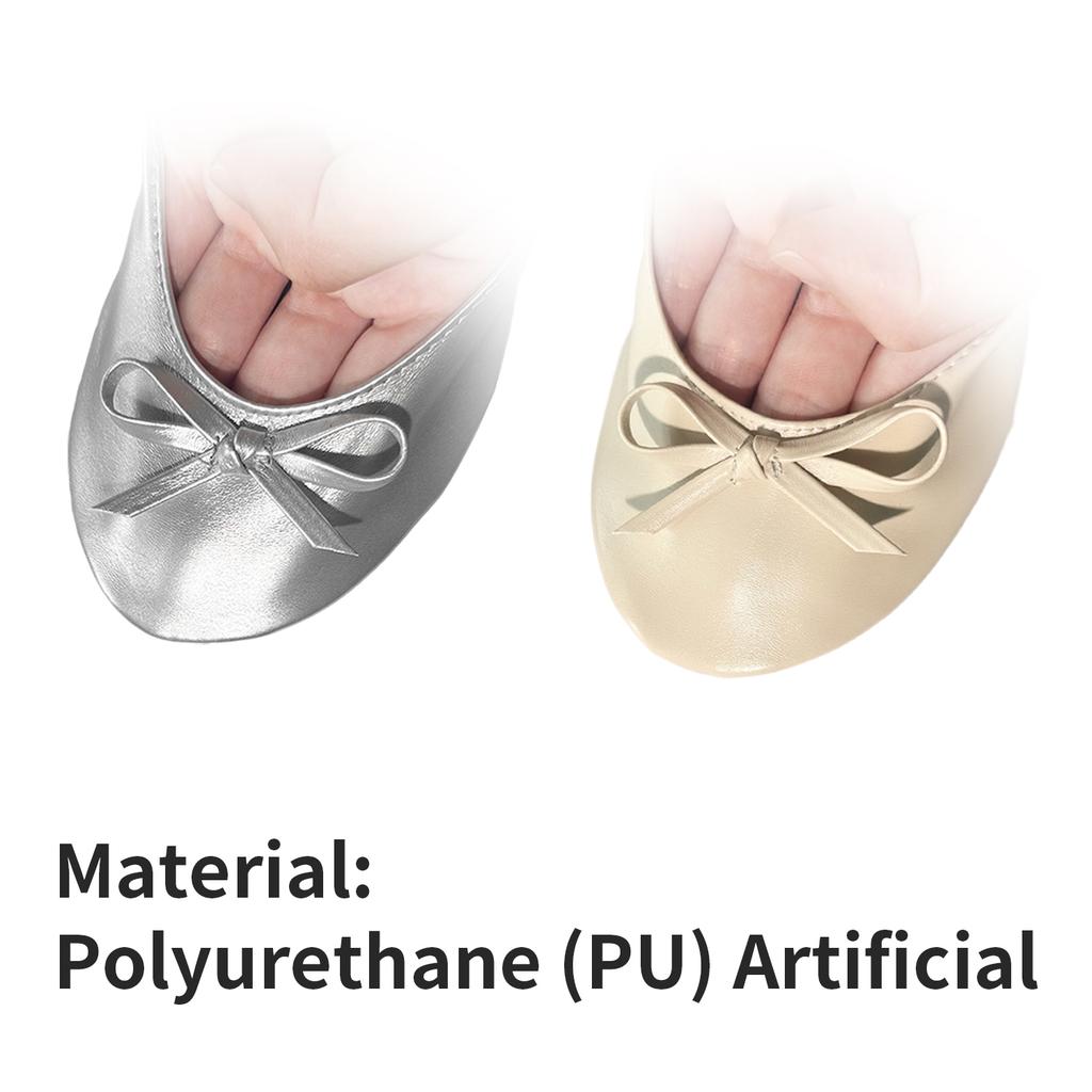 Fashion Women's Foldable Portable Ballet Flats for Indoor Use Roll Up Slippers, Conveniently Packaged, with , for Travel Wedding