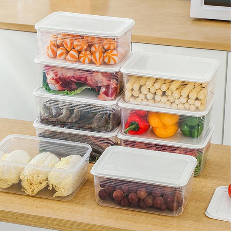 Frozen Meat Preservation Box Refrigerator Food Retain Freshness Transparent Storage Jar Home Kitchen Vegetable Storage Organizer