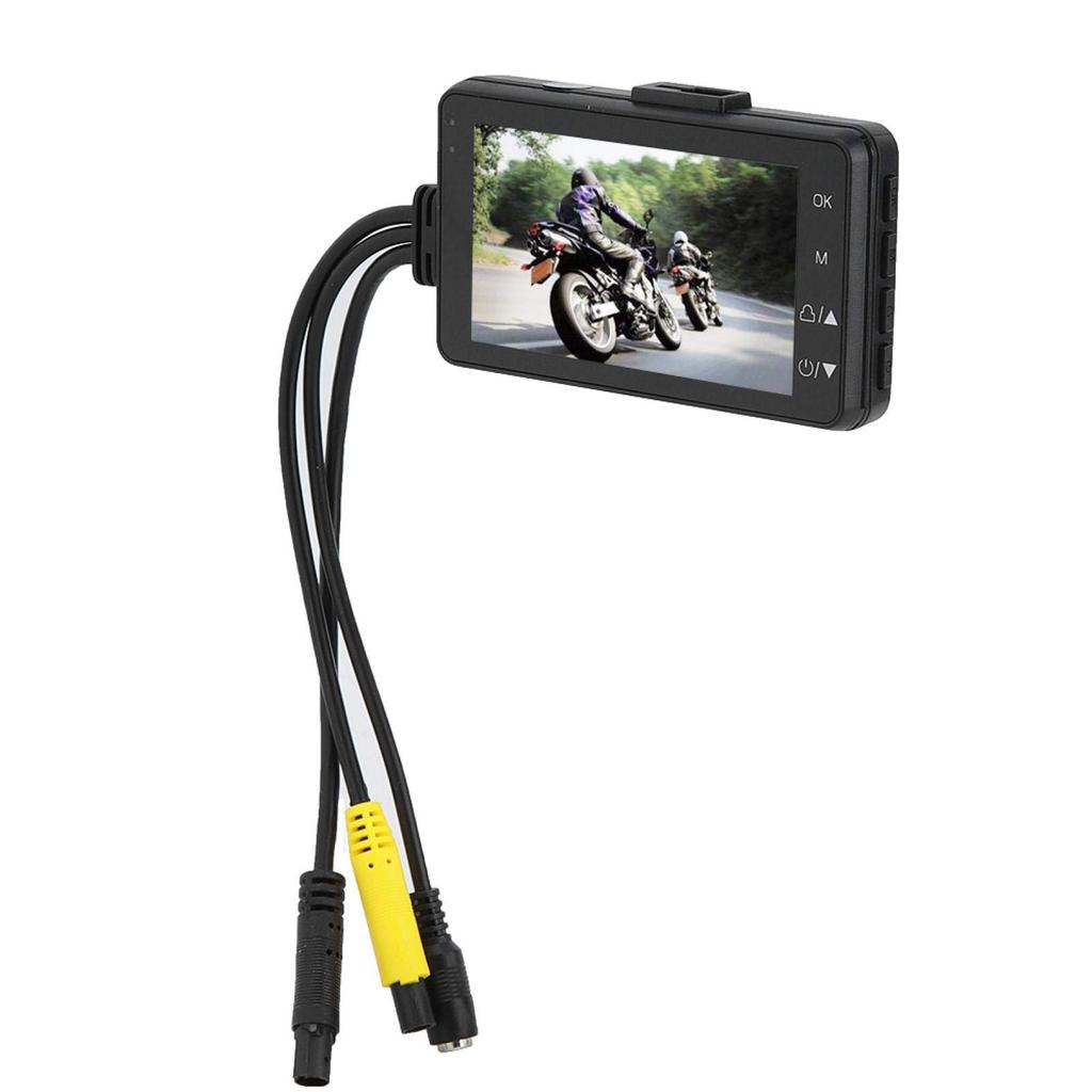 Motorcycle Drive Recorder, Driving Recorder, Dash Cam Reverse Camera, Loop Recording, ABS Material, Durable,