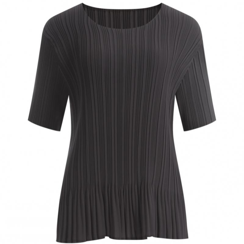 Shop   Women Frill ShorT Sleeve PleaTed T shirT lighT Purple Ble Wsh 1331
