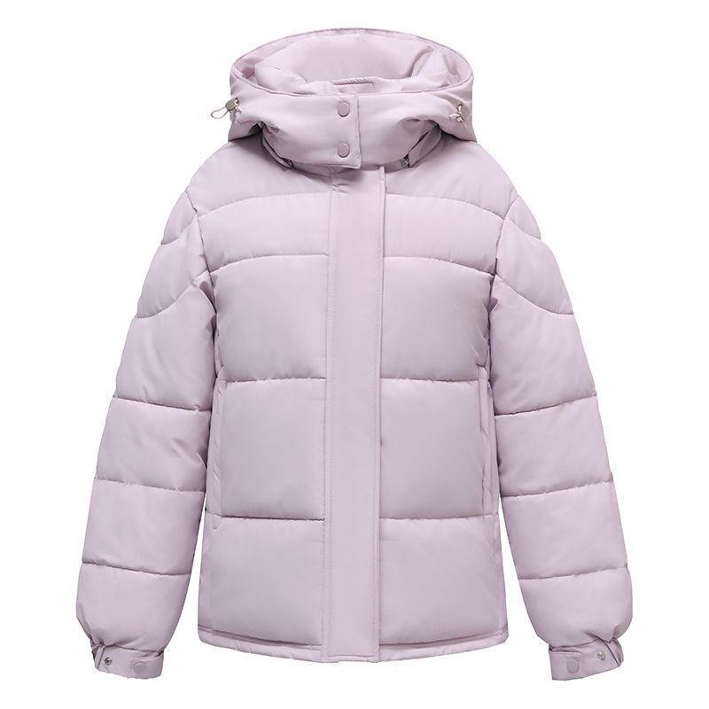 Thickened Down Cotton Jacket with Detachable Hood for Winter Petite