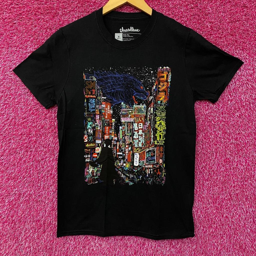 Threadless Godzilla Kaiju City Graphic Design T-Shirt Size Small