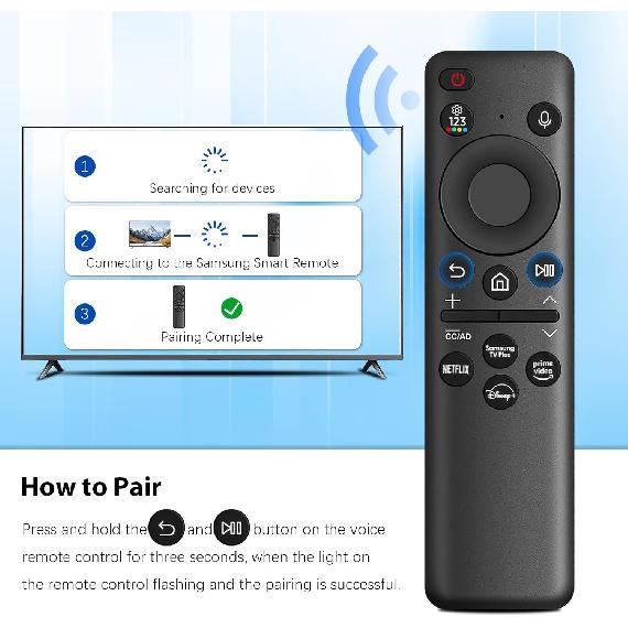 BN59-01432A Solar Voice Remote Replacement for Samsung TV Remote with Bluetooth Rechargeable Solar Cell, Compatible with Samsung TV 2023 2024 Neo