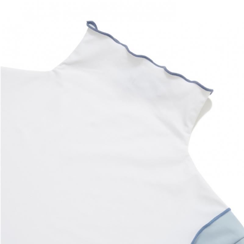 Blu DoT Color Block Mock Neck T shirT Sb