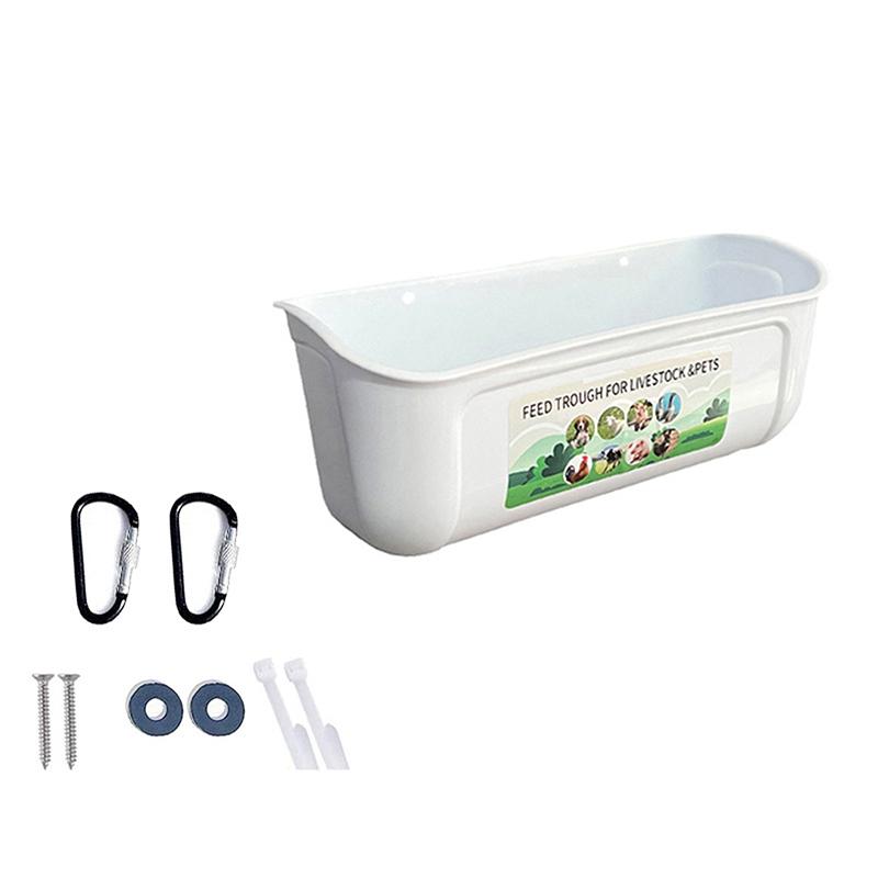 1 Stück Entenfuttertrog Kein Abfall Ziege Ente Tränkeeimer Trog Geflügelfutterbehälter mit Klemmen Viehzauntrog