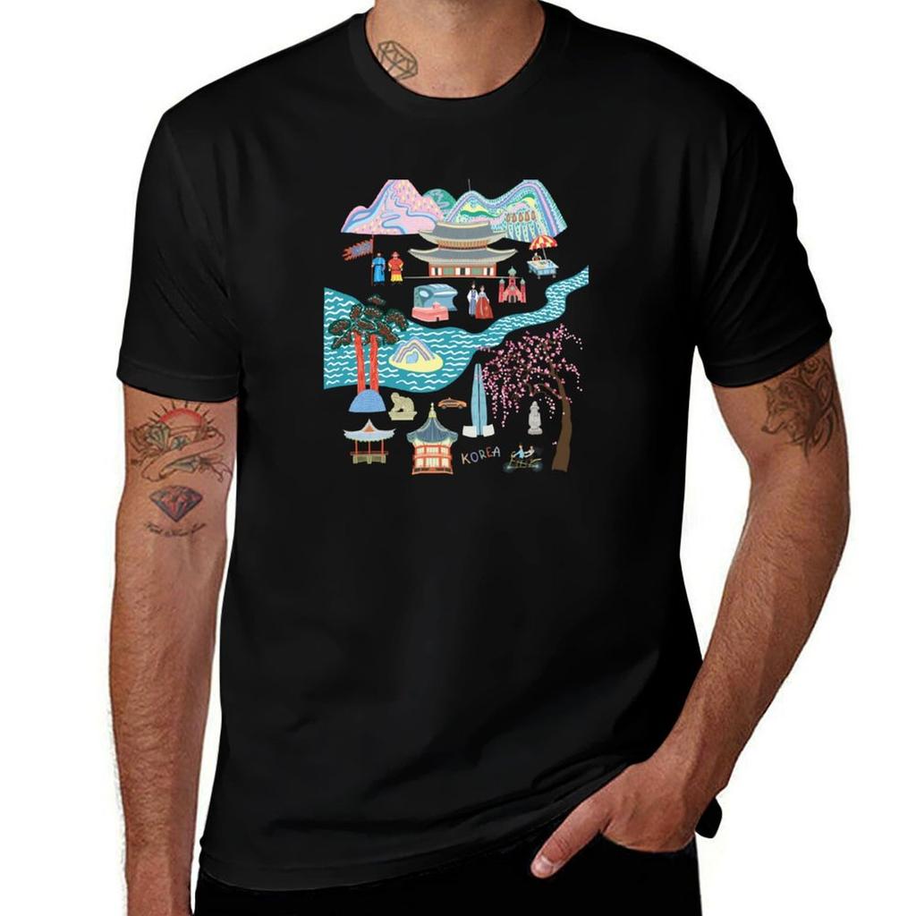 I Love Seoul I Love Korea Korean travel TShirt Work Wear Breathable Tee