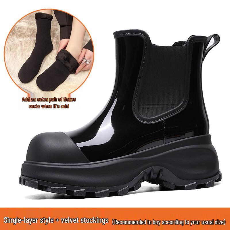 

DAXTE Cute Big Head Mid-Calf Rain Boots 38