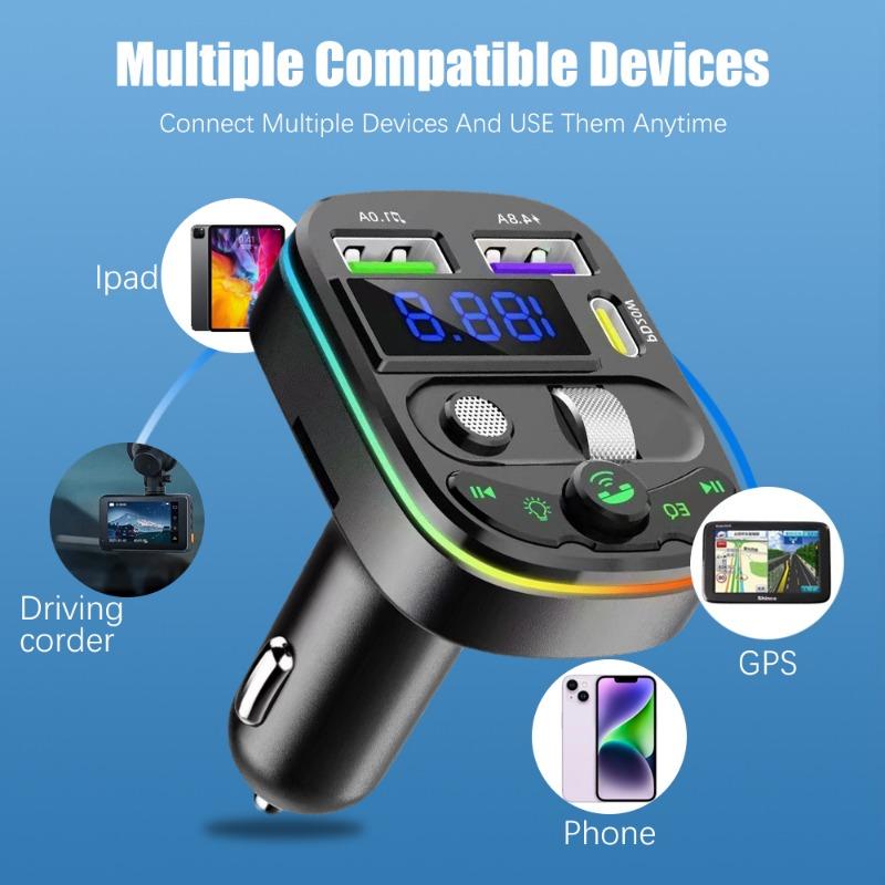 Q28 Car Bluetooth Receiver MP3 Playback Multifunctional Lossless Sound Quality Cigarette Lighter PD USB Converter Car Charger