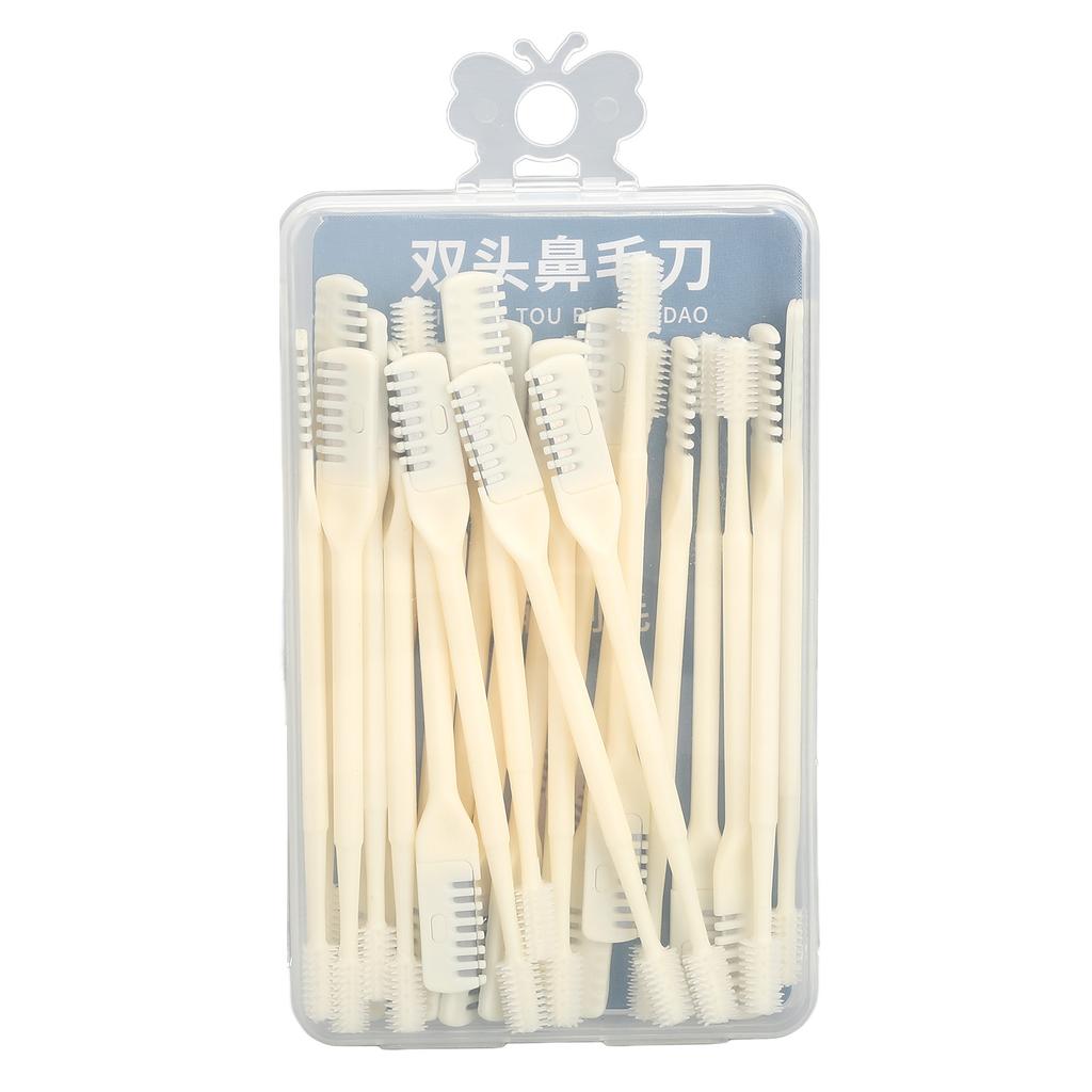 24 Pcs 360 Degree Rotating Nose Hair Trimmer Double Head Nasal Plucker Tweezers Cutter