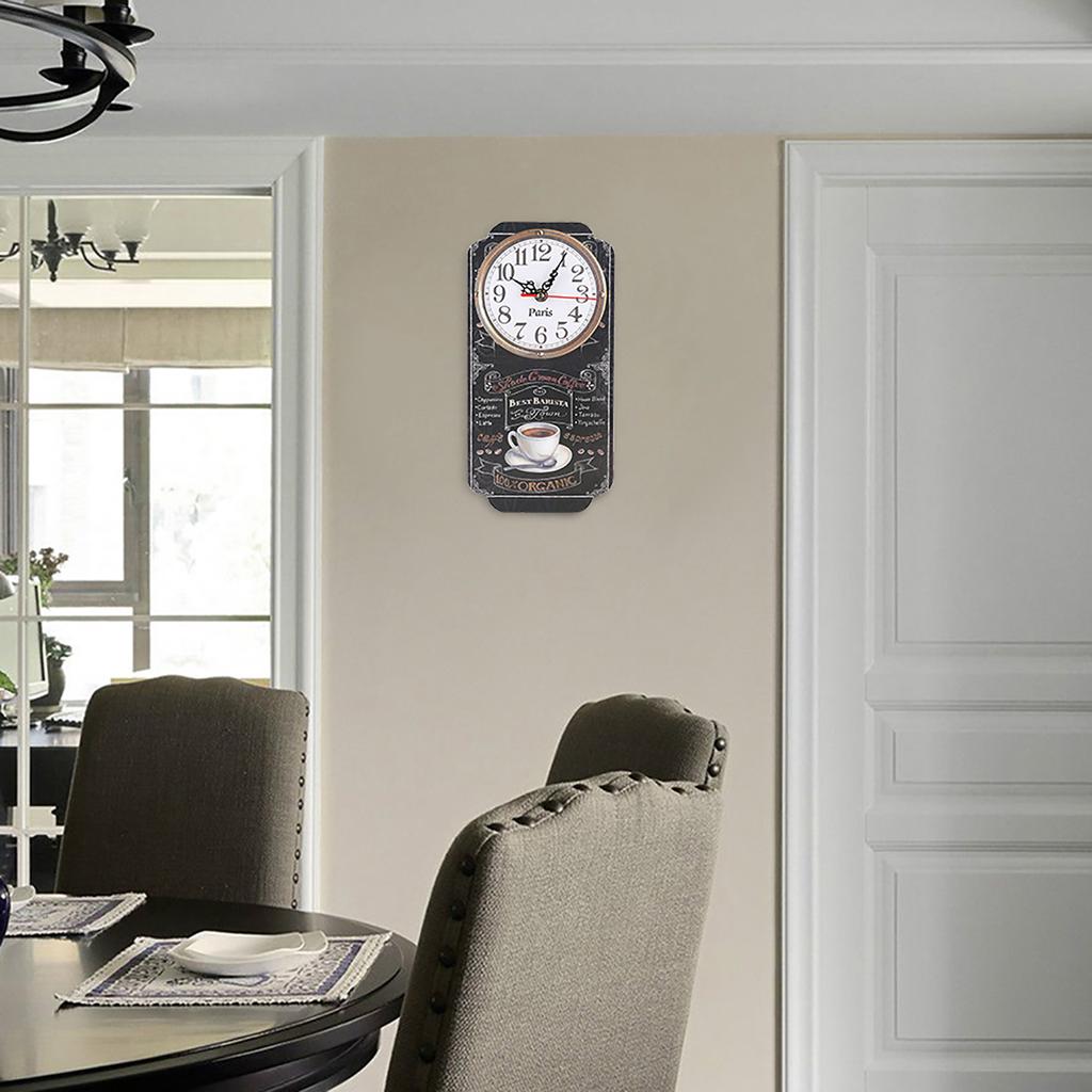 Elegant Style Rectangular Wall Clock Stylish Hanging Clock for Living Room Bar Ornament