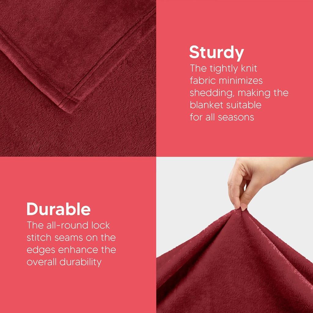 Super-Soft Mid Winter Fleece Double Blanket Cozy Heaven Deluxe Fleece Blanket Ultra-Soft Fluffy & Warm, 228.6 X228.6 CM