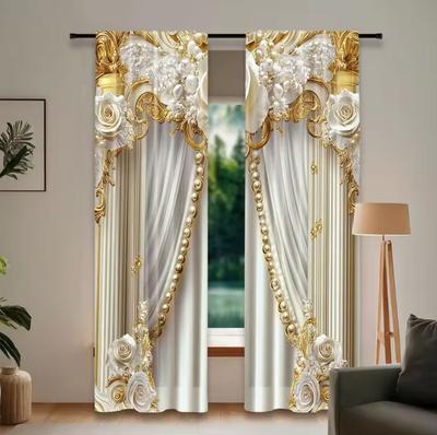 2 Pezzi Tende Intagliate Platino, Stile Retro Nordico, Adatte per Camere da Letto e Soggiorni, Tende Decorative con Tasca per Asta