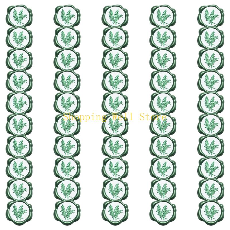 KX4B Pack of 50 Heart Wax Seal Sticker Waterproof Decoration Use