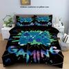 3-piece down duvet cover set with game controller pattern digital printing (1 duvet cover+2 pillowcases, no core) bedding set