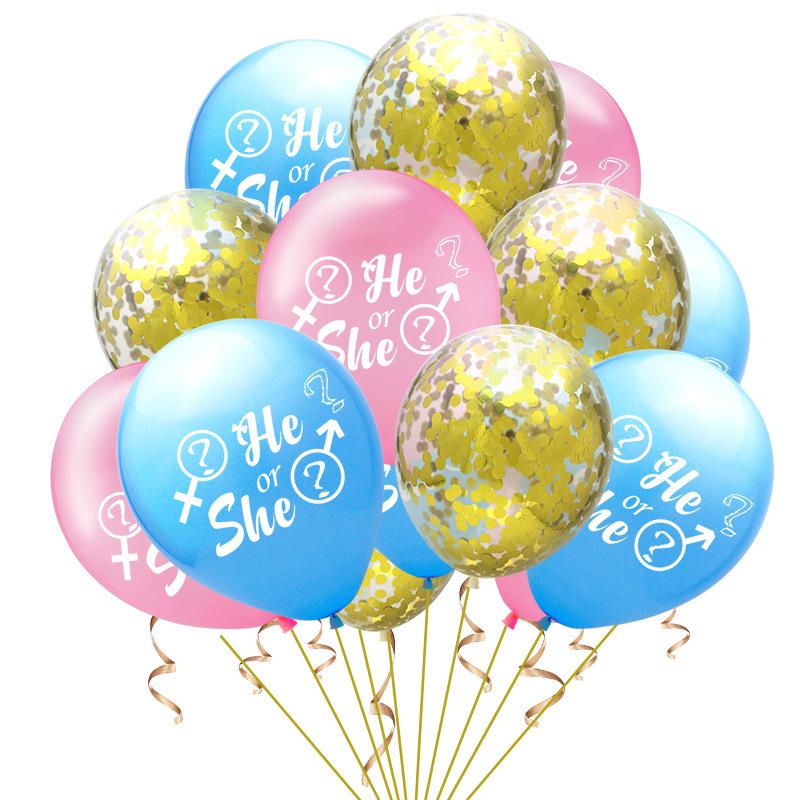 Gender Reveal Balloons Boy Girl He Or She Latex Balloons Baby Shower Party Decoration 