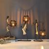 Nordic Metal Candle Holder – Handmade Abstract Character Candlestick for Home or Wedding Decor