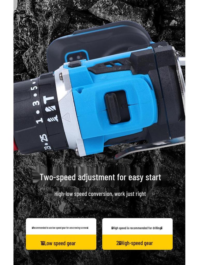 High-Power Brushless Lithium Battery Hand Drill: Compact, Impactful, Electric Tool for Household Use