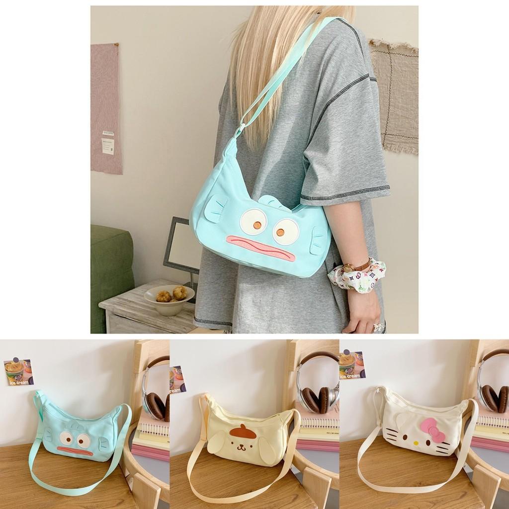 Hello Kitty Cartoon Nylon Shoulder Bag For Daily Use With Lightweight Design For Girls