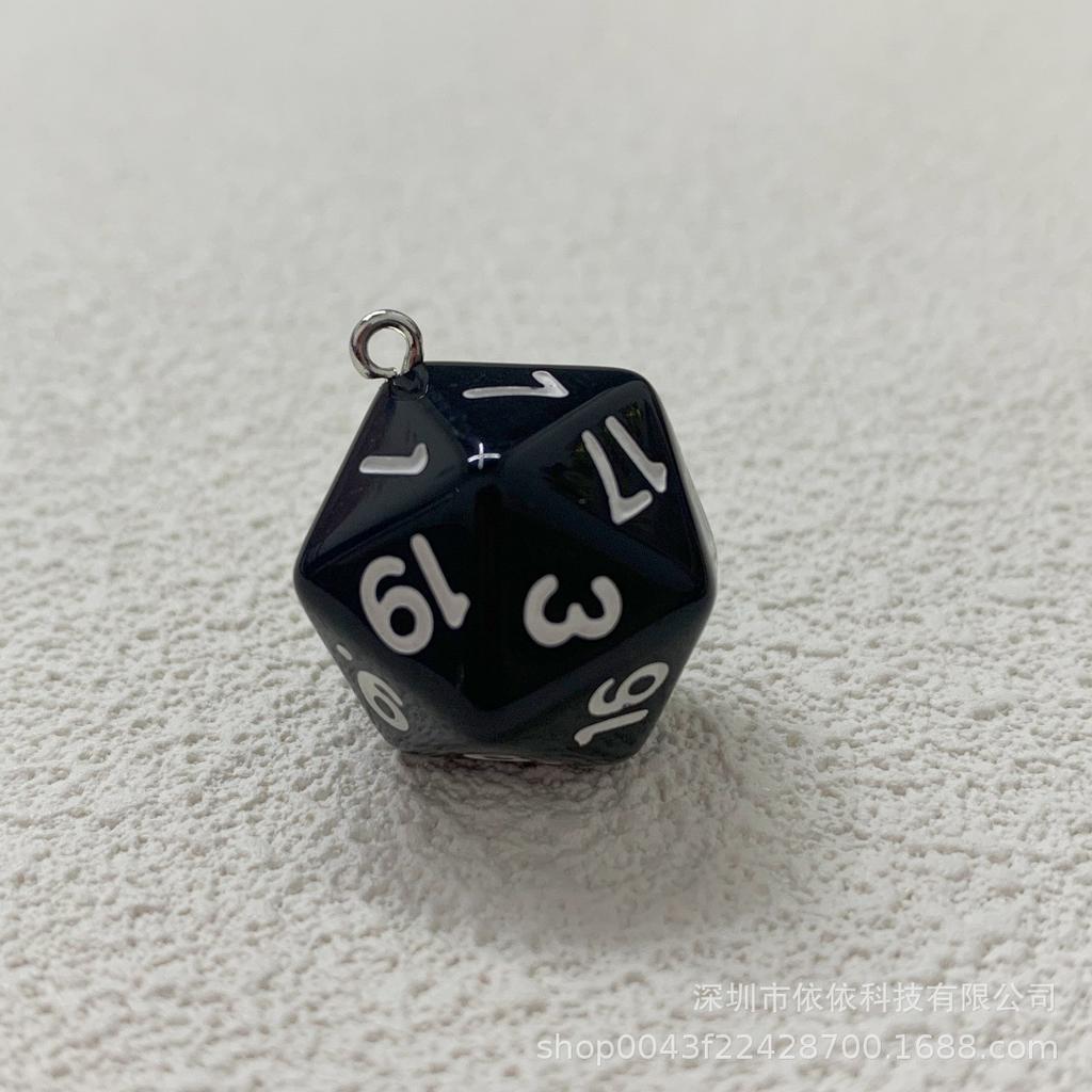 Manufacturer's real shot 20-sided sieve dice transparent solid color multi-sided dice bag pendant earrings keychain DIY accessories