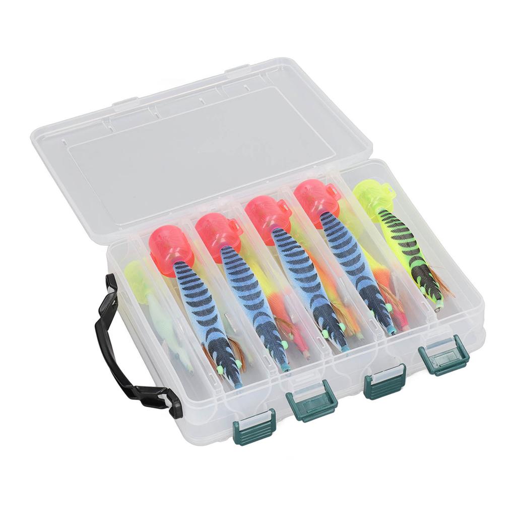 10 buc Cârlige luminoase pentru calamar Momeală Oțel inoxidabil Plastic Fluorescent Formă realistă de crevetă Momeală Accesorii de pescuit
