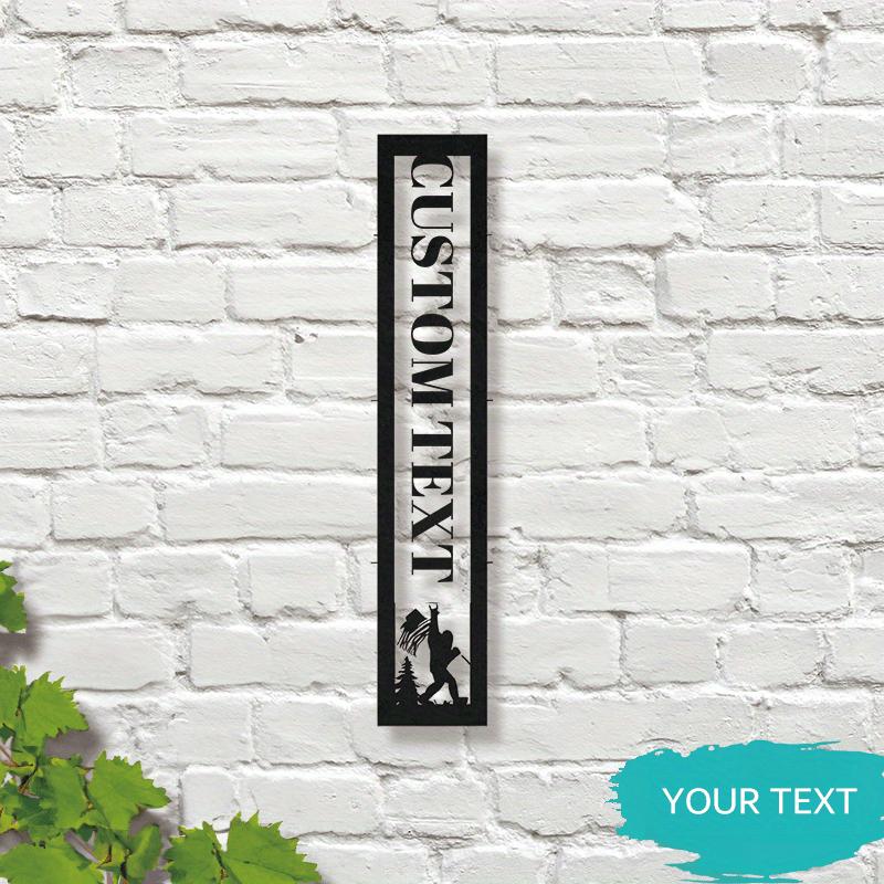 Metal Snowflake House Number Sign Vertical Address Plaque Winter Christmas Home Decor Wall Art