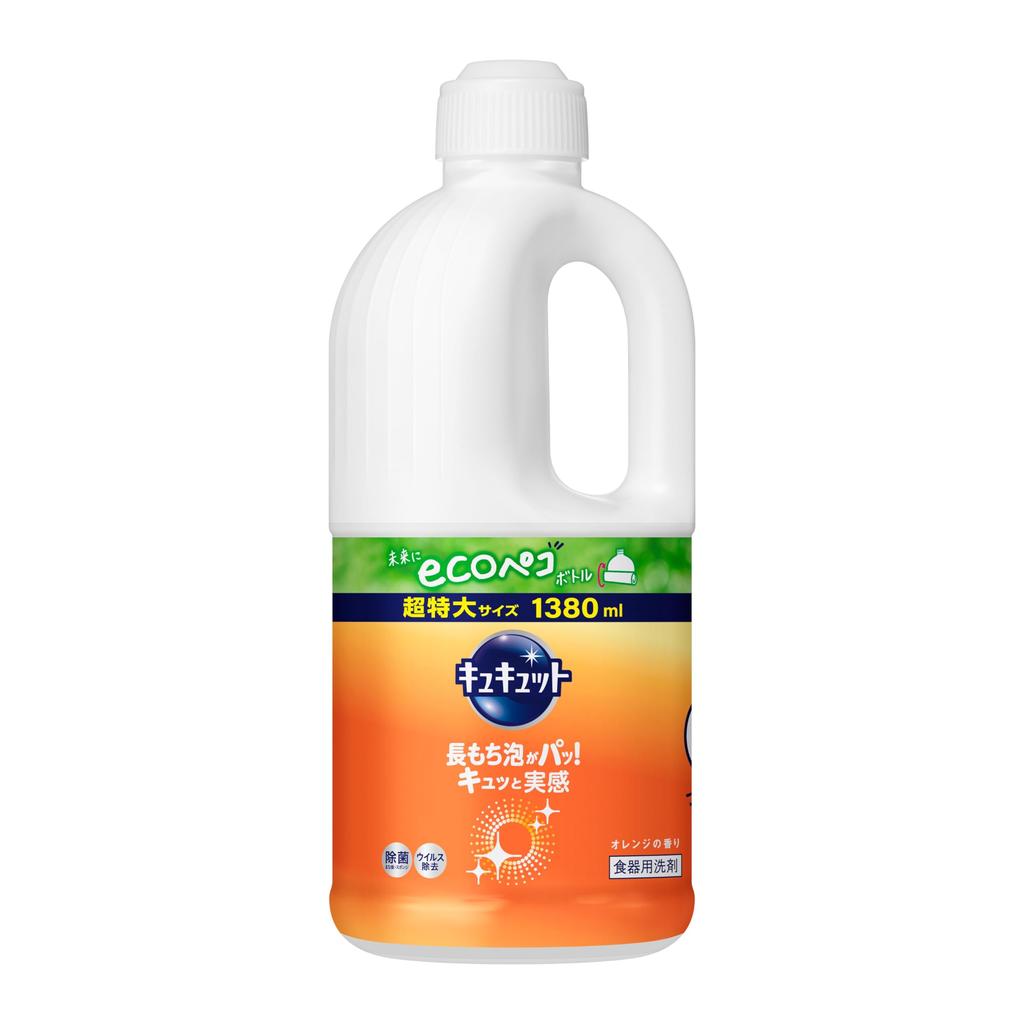 Recharge de détergent à vaisselle CuCute au parfum I can feel Orange 1380 ml [Grande capacité] mousse longue durée ! il!