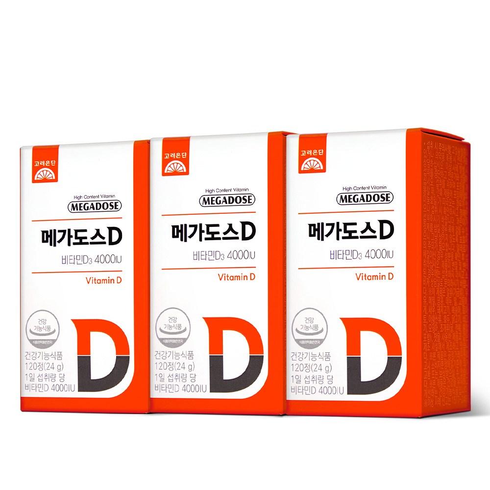 Megadose D Vitamin D3 4000IU 120 Tablets 3 Pcs