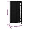 Black Display Cabinet 90x40x180 cm Steel and Tempered Glass