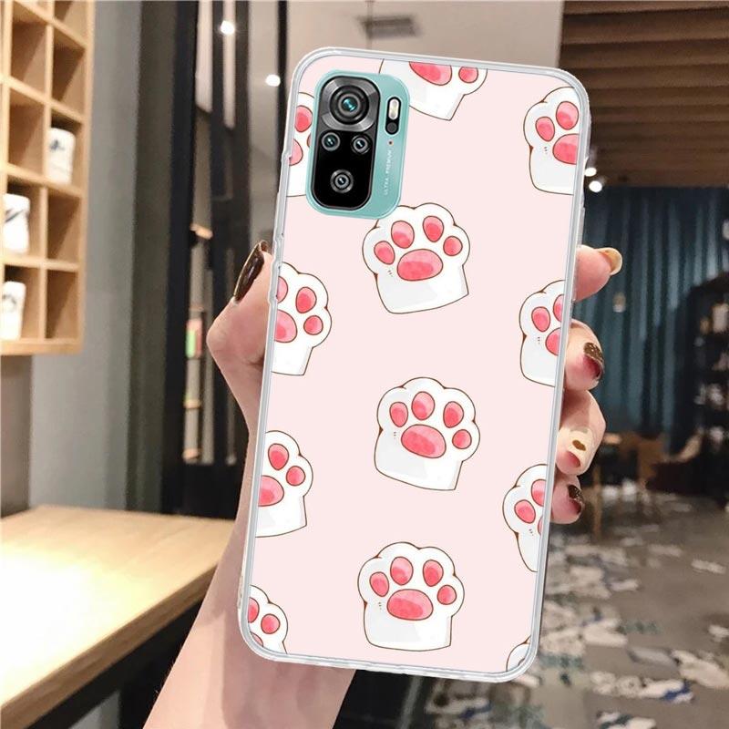 Dog Footprint Paw Cute Soft Phone Case For Xiaomi Redmi Note 12 12S 13 14 11 11S 10 Pro 10S 11T 11E Plus 14Pro Pattern Cover Not