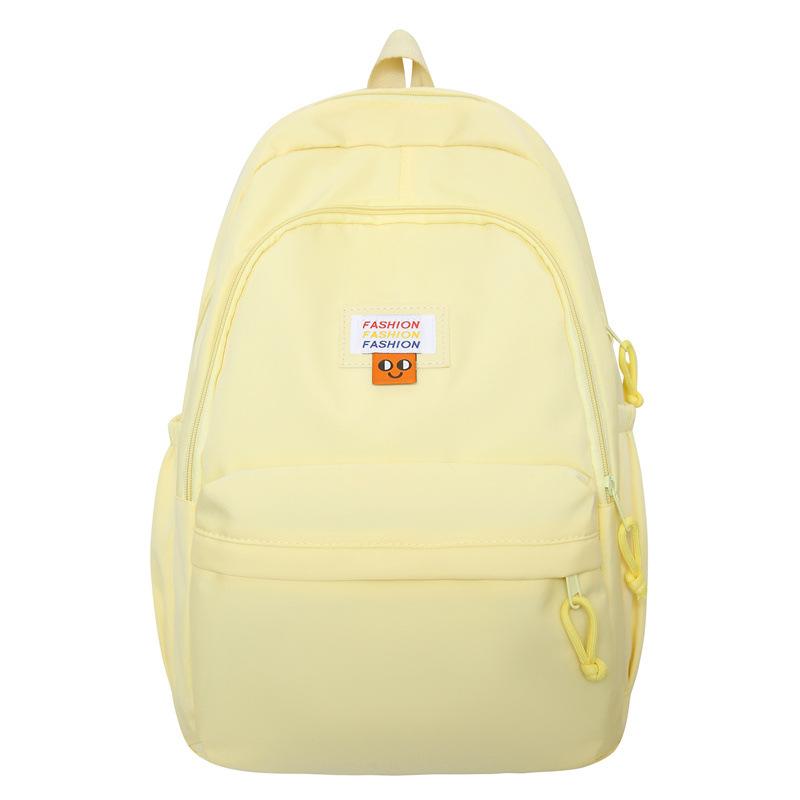 Soft waxy milk yellow backpack female simple versatile ins large capacity high school student junior high school student schoolbag backpack
