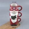 Ceramic Creative Combination Triple Stack King Husband Clown Christmas Atmosphere Couple Coffee Cup Mug Ceramic Cup