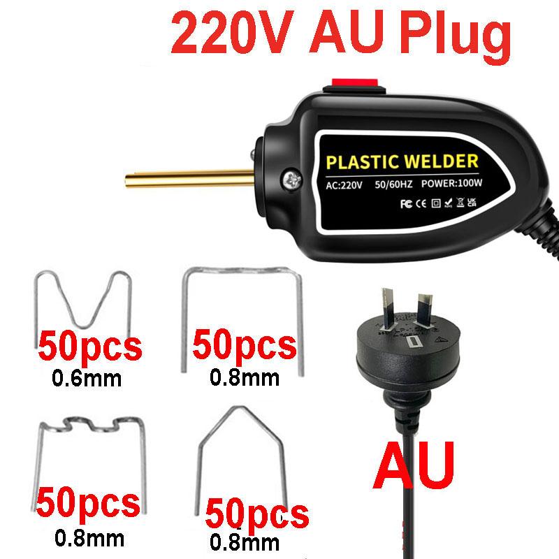 100W Plastik KAYNAK MAKINESİ Plastik Kaynakçı Tabancası 200 adet Sıcak Zımba Tamponlar tamir kiti havya Araba Tampon Tamir Araçları